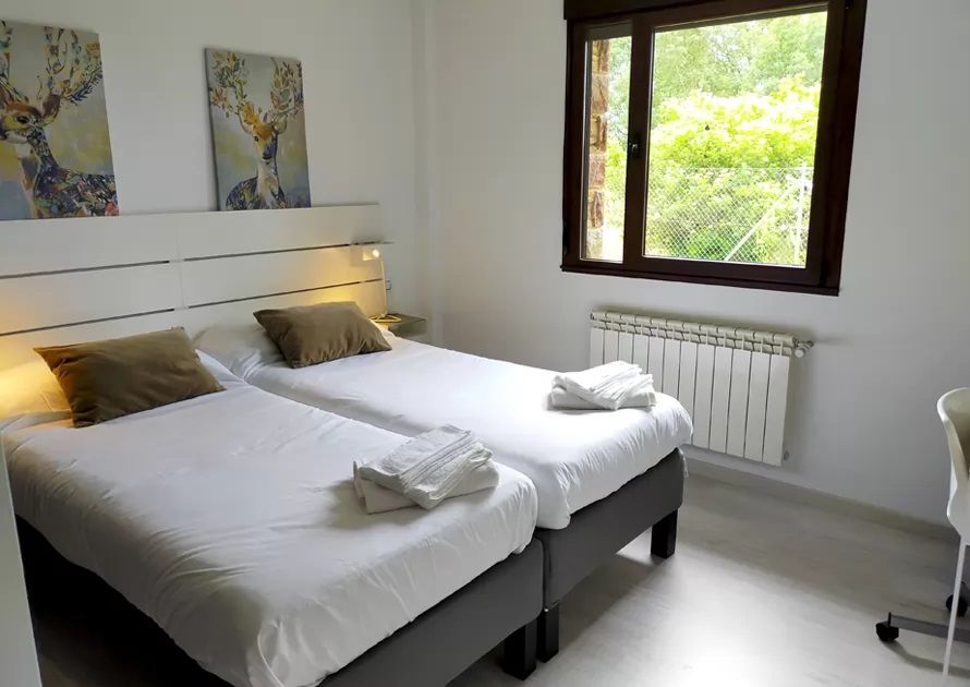 Vista de las dos camas de 90 cm en la habitación dos de Villa Sanabria